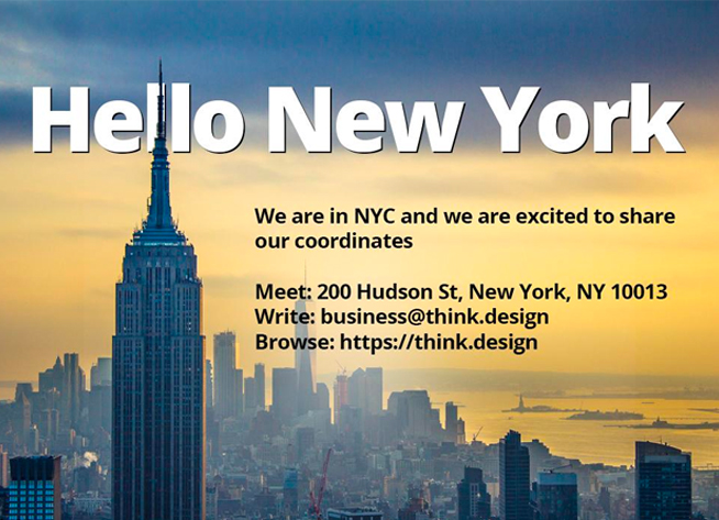 We are thrilled to share our coordinates in NYC.